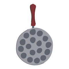 breakfast mini pancake pan cartoon vector illustration