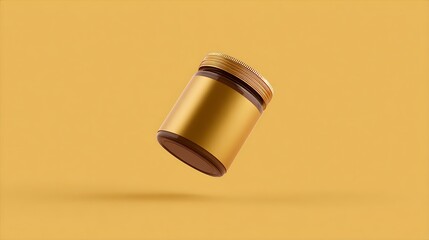 A jar of nut butter, gold label