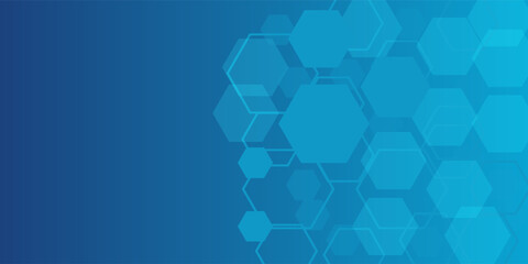 Background Blue hexagon pattern look like honeycomb vector illustration lighting effect graphic for text and message board design infographic