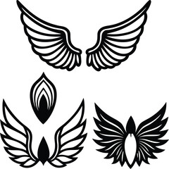 Elegant Wing Designs Vector Graphics for Logos, Tattoos, and More