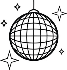 Disco Ball Icon  A Sparkling Graphic Design Element for Parties and Celebrations