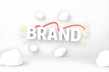 Creative 3D Brand Design with Abstract Elements