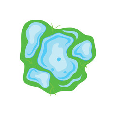 reflection puddle cartoon vector illustration