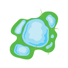 shallow puddle cartoon vector illustration