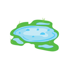 temporary puddle cartoon vector illustration