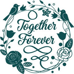 Enchanting Birds and Floral Circle Design Celebrating Infinite Togetherness Theme