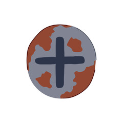 rain rusty screw head cartoon vector illustration