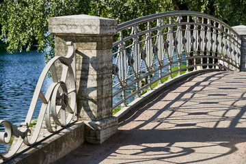  Gatchina Park. Historical bridge between two lakes.