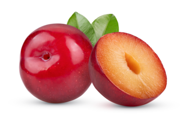 cherry plums isolated on transparent png (Image from camera)