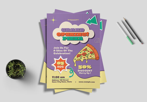 Pizza Store Grand Opening Flyer Template