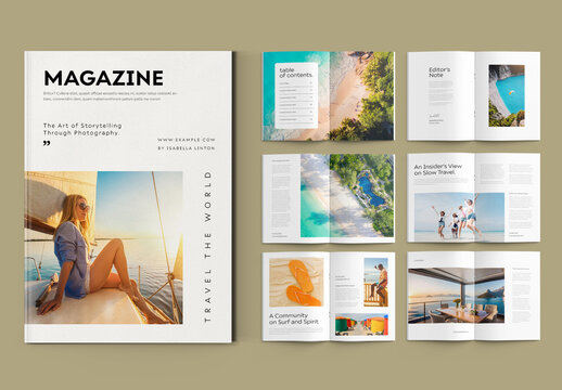 Travel Magazine Design Template for Adventurous Destinations