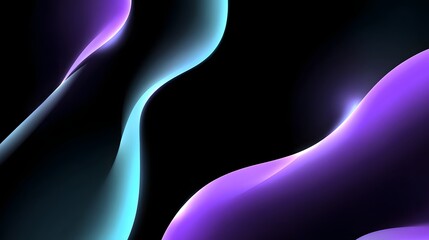 Naklejka premium Glowing neon waves and swirls in a dark, abstract space