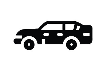 Fototapeta premium Sleek Black SUV Icon: Modern Transportation, Minimalist Design, Professional Style, Side View