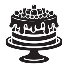 Timeless dessert, timeless design – Cake silhouette shaped into modern Cake vector – Cake illustration

