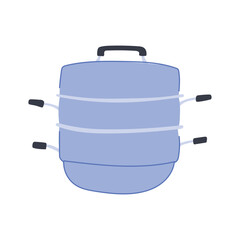 healthy steamer pot cartoon vector illustration