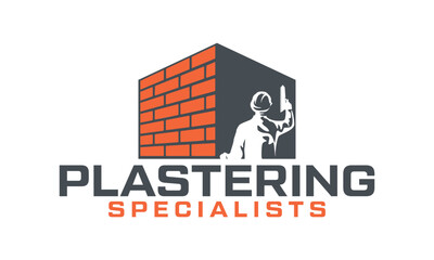 Plastering logo design icon vector template
