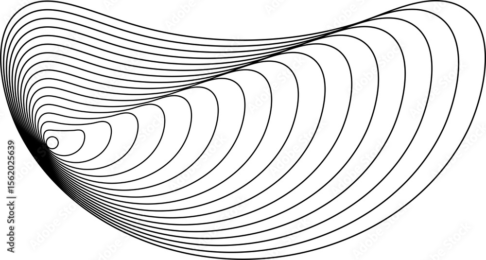 Poster circle lines with blend fluid forms. technology element