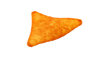 a abstract shape triangle potato chip hot and spicy crispy snack cut out isolated transparent background