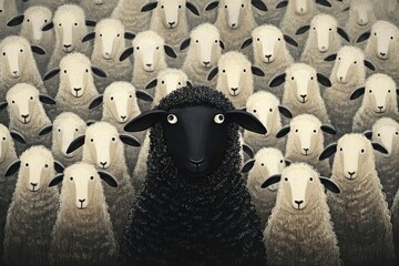 The black sheep in the herd -  illustration