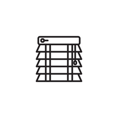 Blinds liner icon outline. House window roller blinds vector symbol.