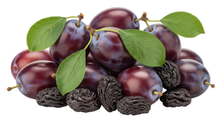 Isolated Plums and Dried Plums
