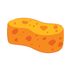 scrubber yellow sponge cartoon vector illustration