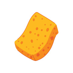 dishwashing yellow sponge cartoon vector illustration