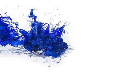 Naklejka premium Vibrant blue liquid splash on white background