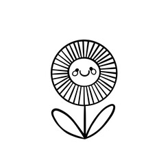 Cute Daisy with a smile doodle