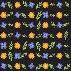 Florar Pattern. Abstract Floral Background Design with Artistic Botanical Elements