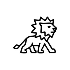 Simple black outline drawing of a lion