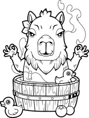 cute capybara coloring book for children
