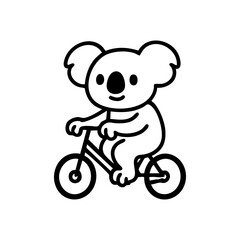 A koala cartoon character riding a bicycle