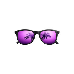 Fototapeta premium Tropical reflection in sunglasses with palm trees concept