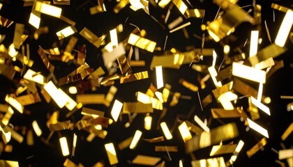 Gold Confetti Explosion with Celebration Background.
