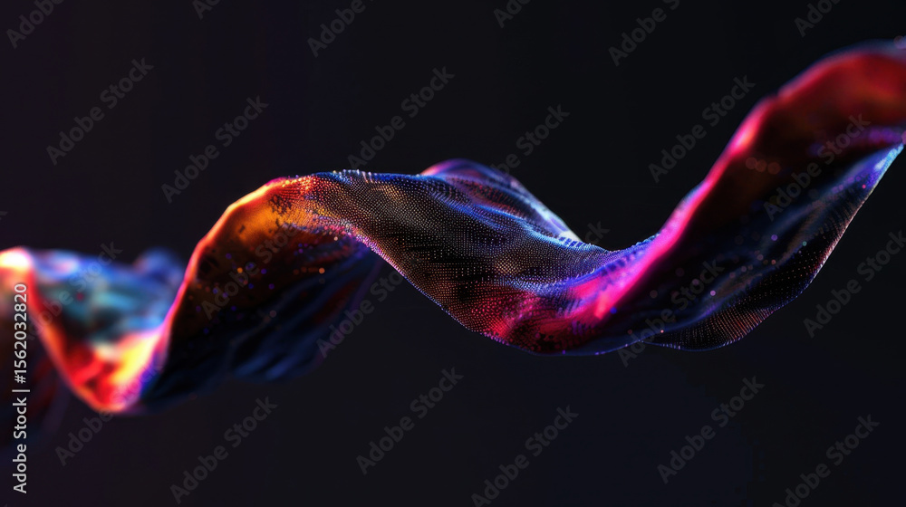 Poster abstract data waves in vibrant colors create mesmerizing visual effect, showcasing fluid motion and 