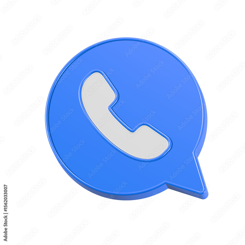 Poster call phone icon 3d rendering realistic