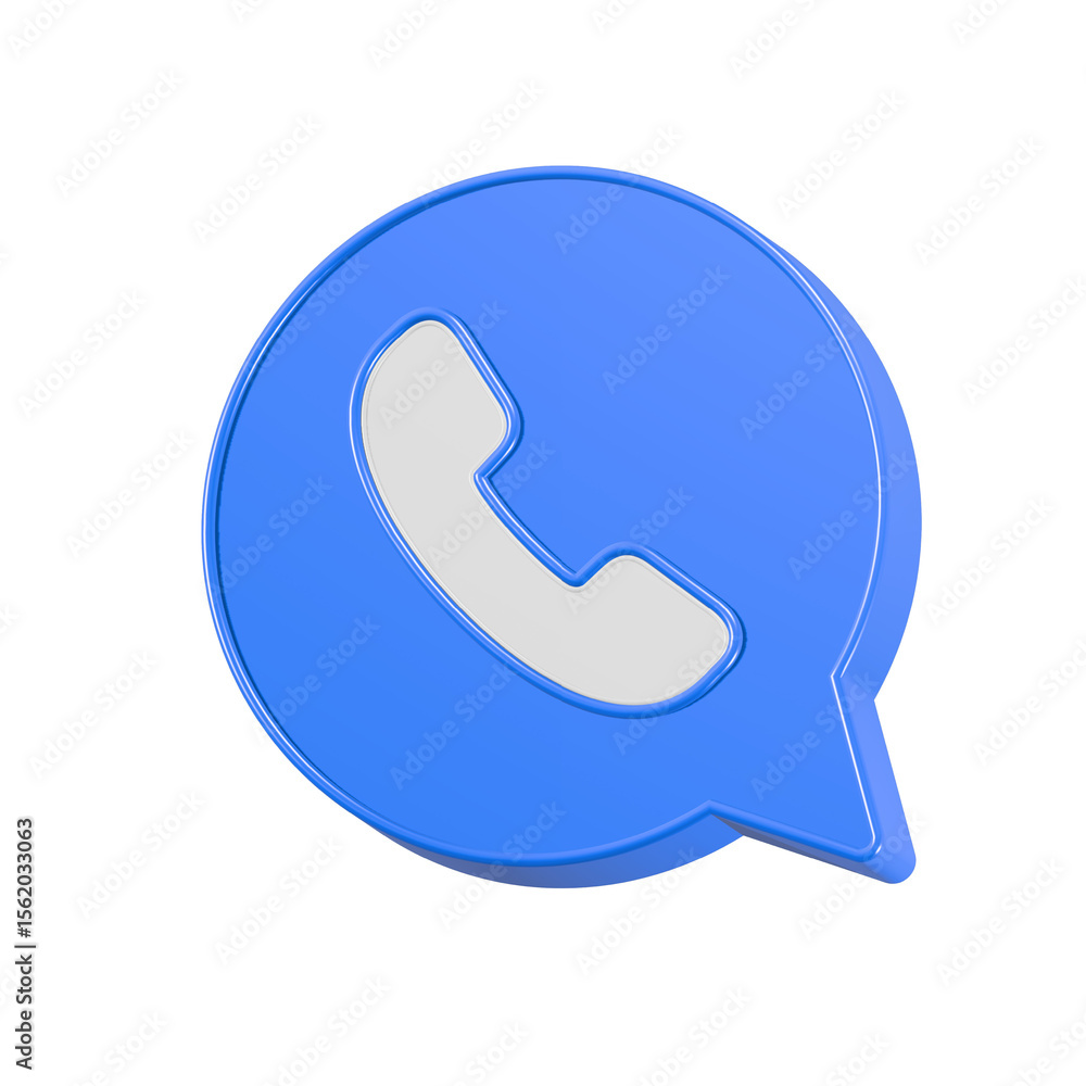 Poster call phone icon 3d rendering realistic