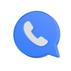 call phone icon 3d rendering realistic