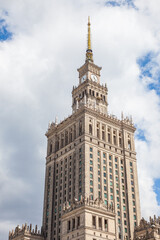 Obraz premium Warsaw city center. The building Architecture landmark. Poland, Warsaw sight