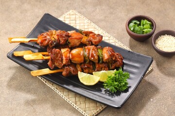 Yakitori is a typical Japanese satay that generally uses chicken. Small pieces of chicken cut into...
