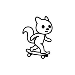 Cute cartoon animal riding a skateboard