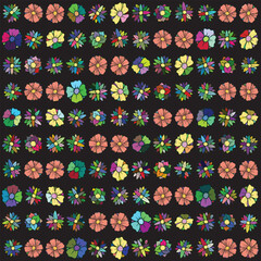 Florar Pattern. Abstract Floral Background Design with Artistic Botanical Elements