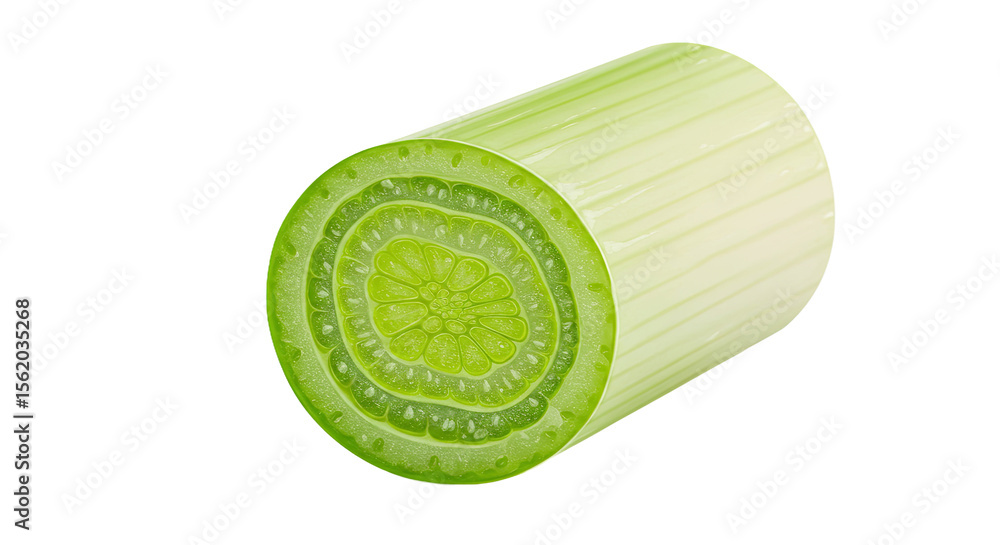 Poster cross section of a leek with concentric layers and a green center