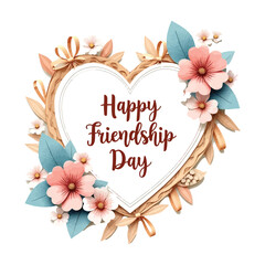Obraz premium Creative Floral Heart Frame for Happy Friendship Day Celebration