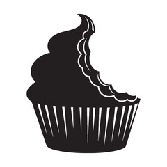 Layers of joy in a wrapper – Cupcake silhouette presented in detailed Cupcake vector – Cupcake illustration

