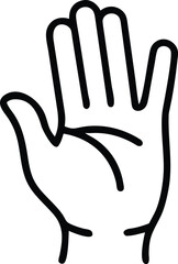 Obraz premium Open palm hand gesture outline design element