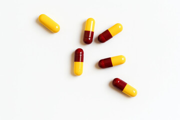 pills on white background. pills isolated on white
pills and capsules
