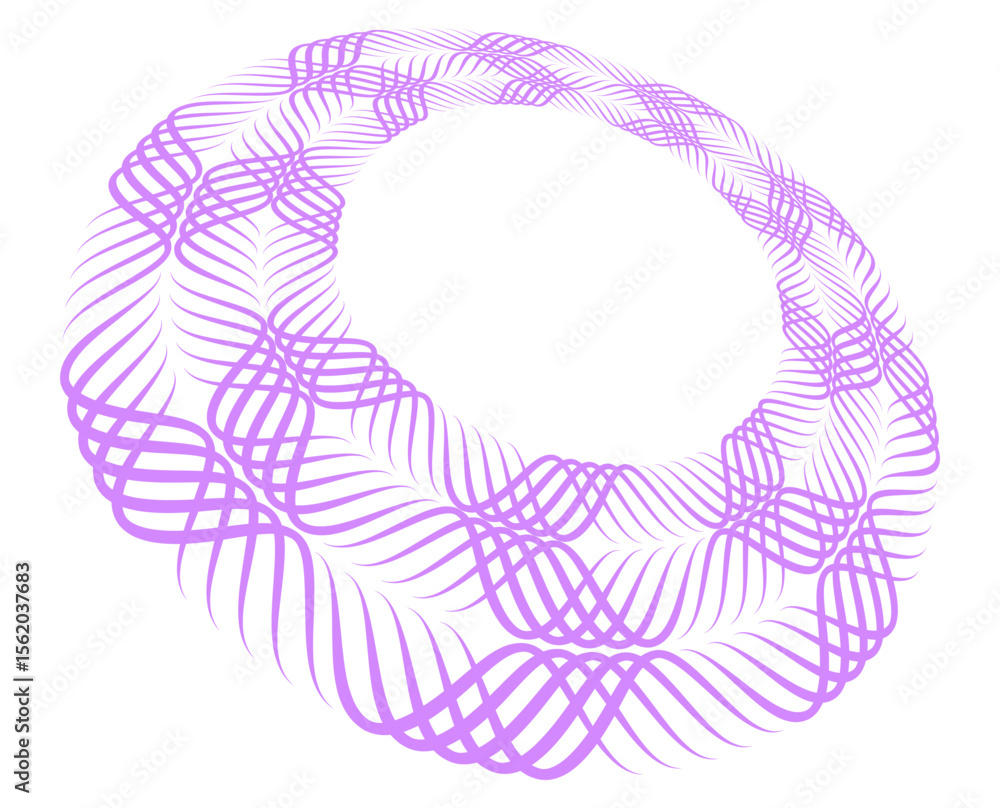 Poster round frame made of colorful beads design element wave lines guilloche curve line background circle 