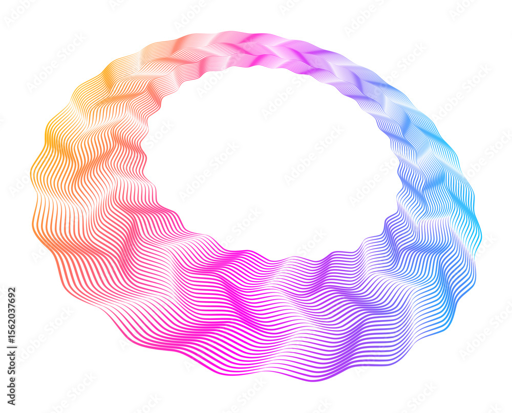 Fototapete abstract colorful background with circles design element wave lines guilloche curve line background 